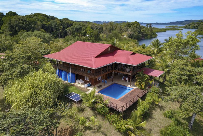Aerial view of Caribbean Star main home and pool